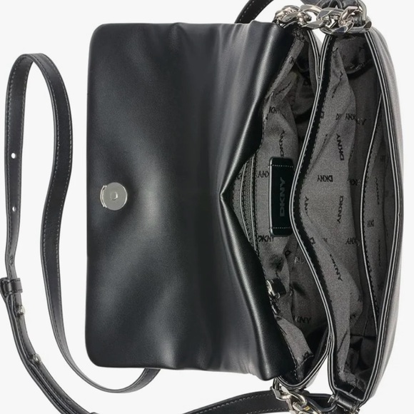 NEW DKNY Desiree Crystal Small Flap Black Crossbody Bag - Picture 4 of 4